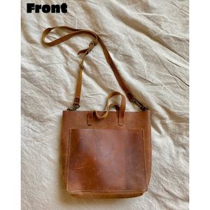 Handmade Distressed Leather Crossbody Bag